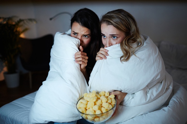 watching a scary movie